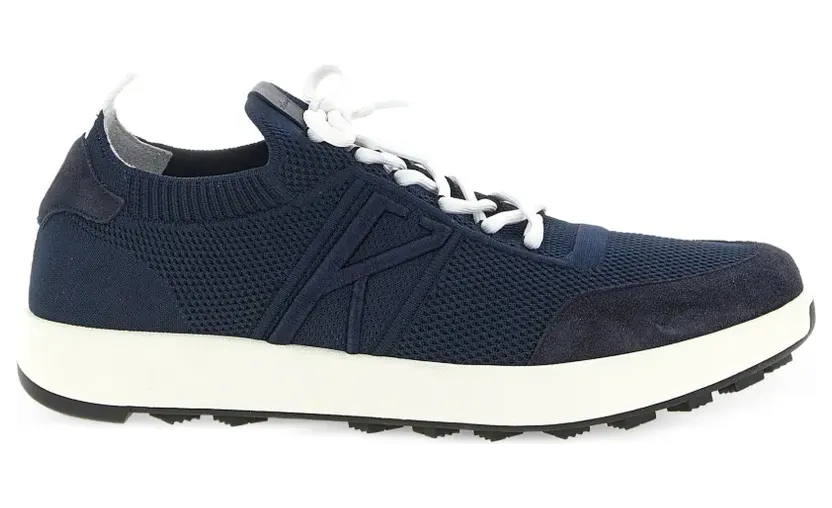 Kiton Sneakers mit gestricktem Wildledereinsatz – Blau (USSA031N012171800V)