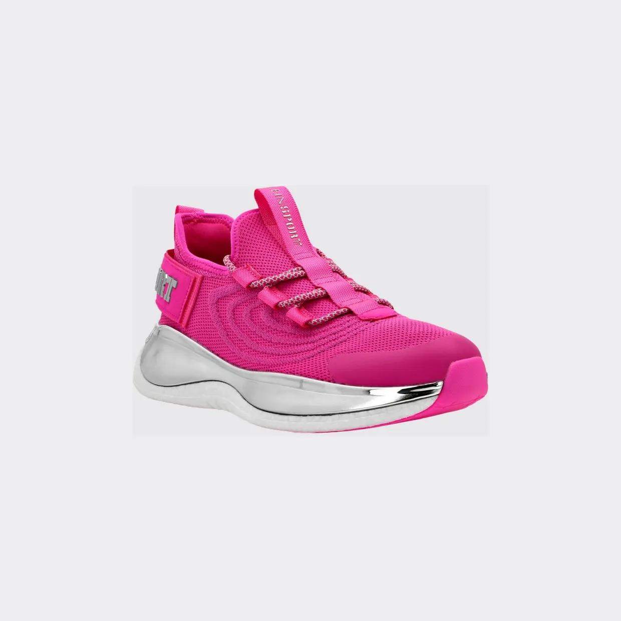 Plein Sport Runner Low-Top Sneakers in Viscose Jersey with Serrated Sole Fuchsia (SADSUSC0525STE003N87)