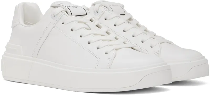Balmain White B Court Sneakers (XN0VI690LVTR)