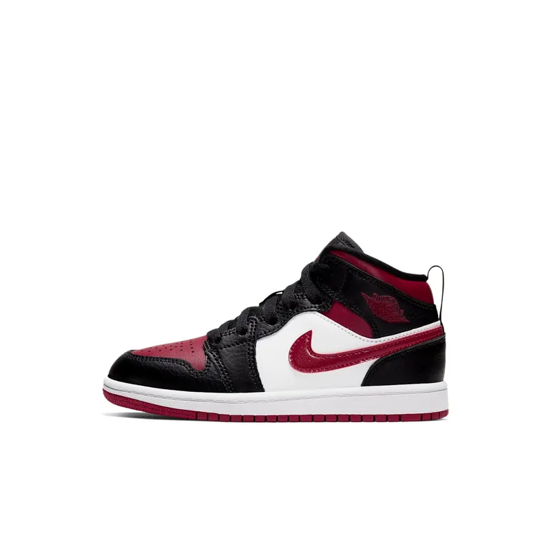 Jordan 1 Mid Bred Toe (PS) Black/Noble Red-White (640734-066)
