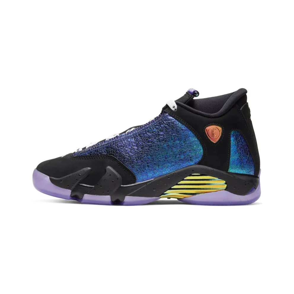 Jordan 14 Retro Doernbecher (2019) (GS) Black/Court Purple-Multi-Color-White (CV2470-001)