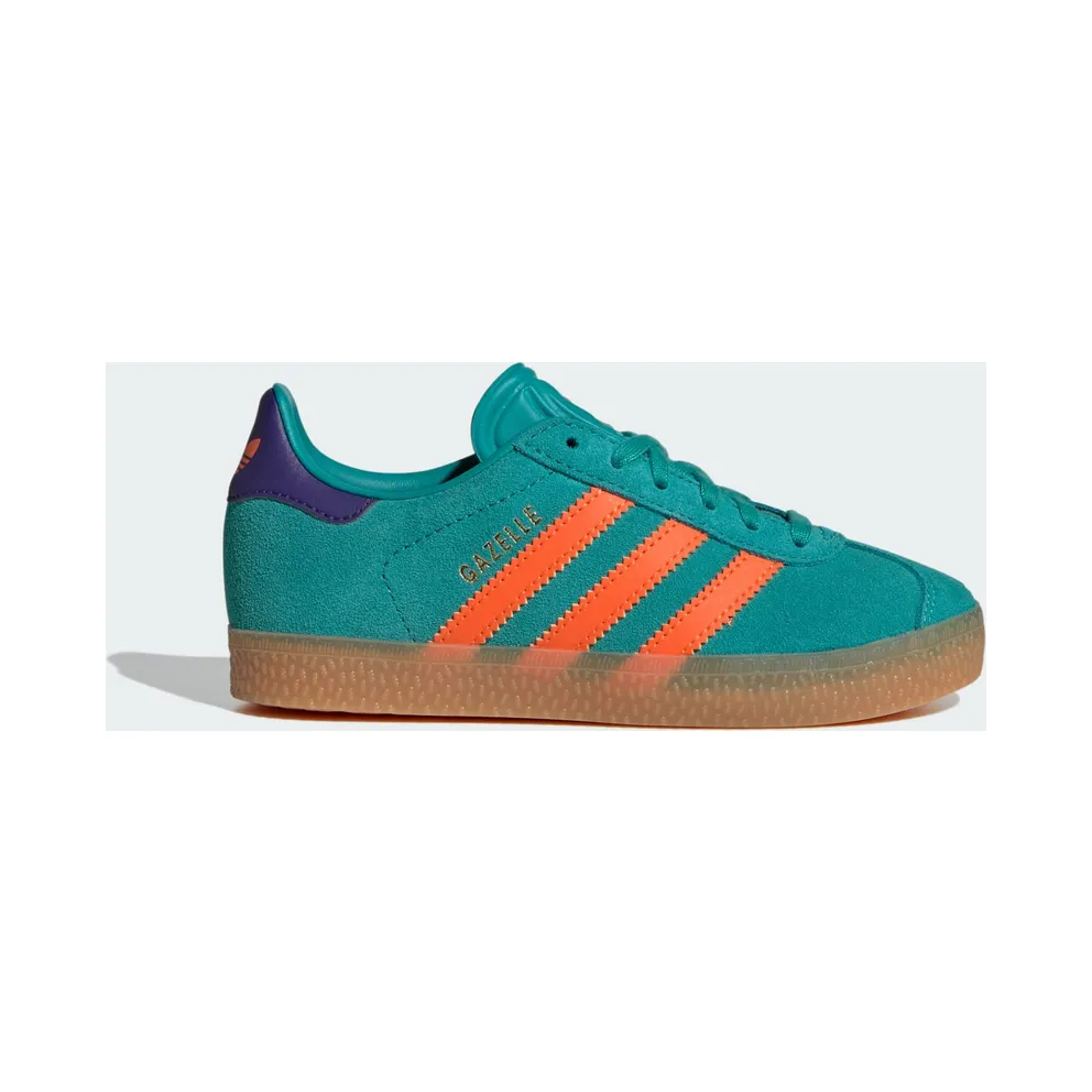 Adidas Gazelle PS “Pure Teal Impact Orange Collegiate Purple” (JR5946)