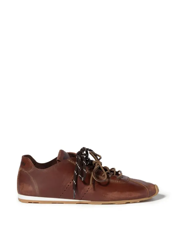 Miu Plume leren – Bruin (5E602EF005V69)