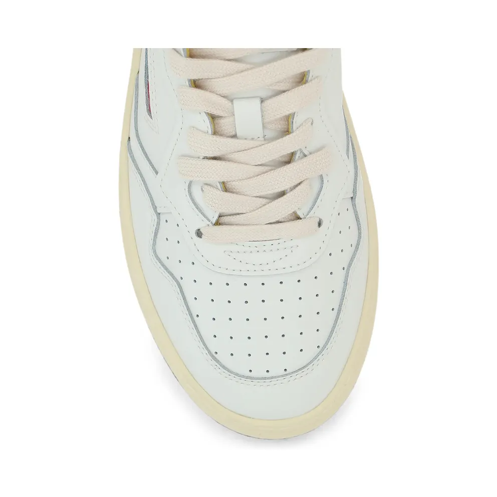 Autry Medalist Perforated Leather “White/Yellow” (AULM ML07)