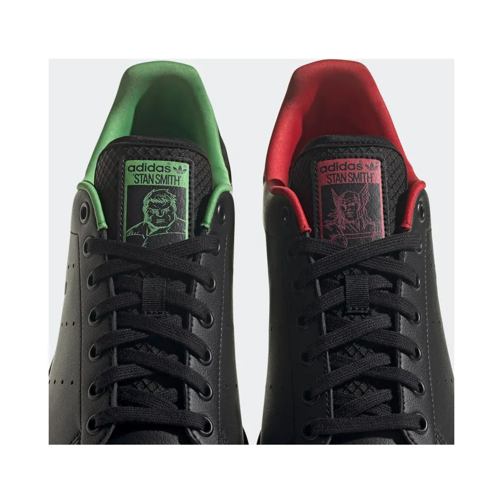 adidas Marvel Stan Smith Core Black / Silver Metallic / Scarlet (GZ5993)
