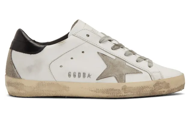 Golden Goose White and Black Superstar Sneakers (GCOWS590.W55)