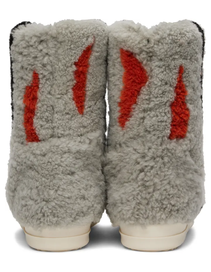 Rick Owens Gray Jumbo Puffer Shearling Sneakers (RU02B2870 LSHPZE) (2)