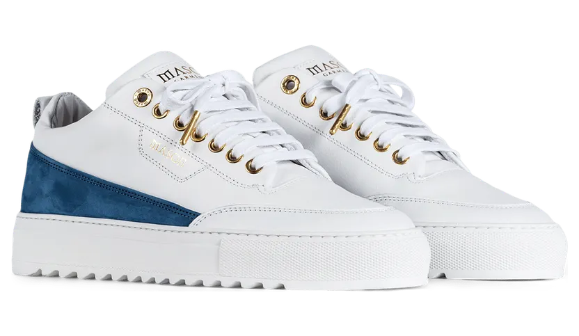 Mason Garments Torino Leather / Nubuck – White / Blue Weiß (SS21-32L)