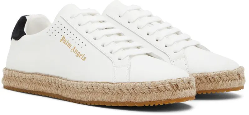 Palm Angels White Palm One Espadrille Sneakers (PMIB001S22LEA0010101)