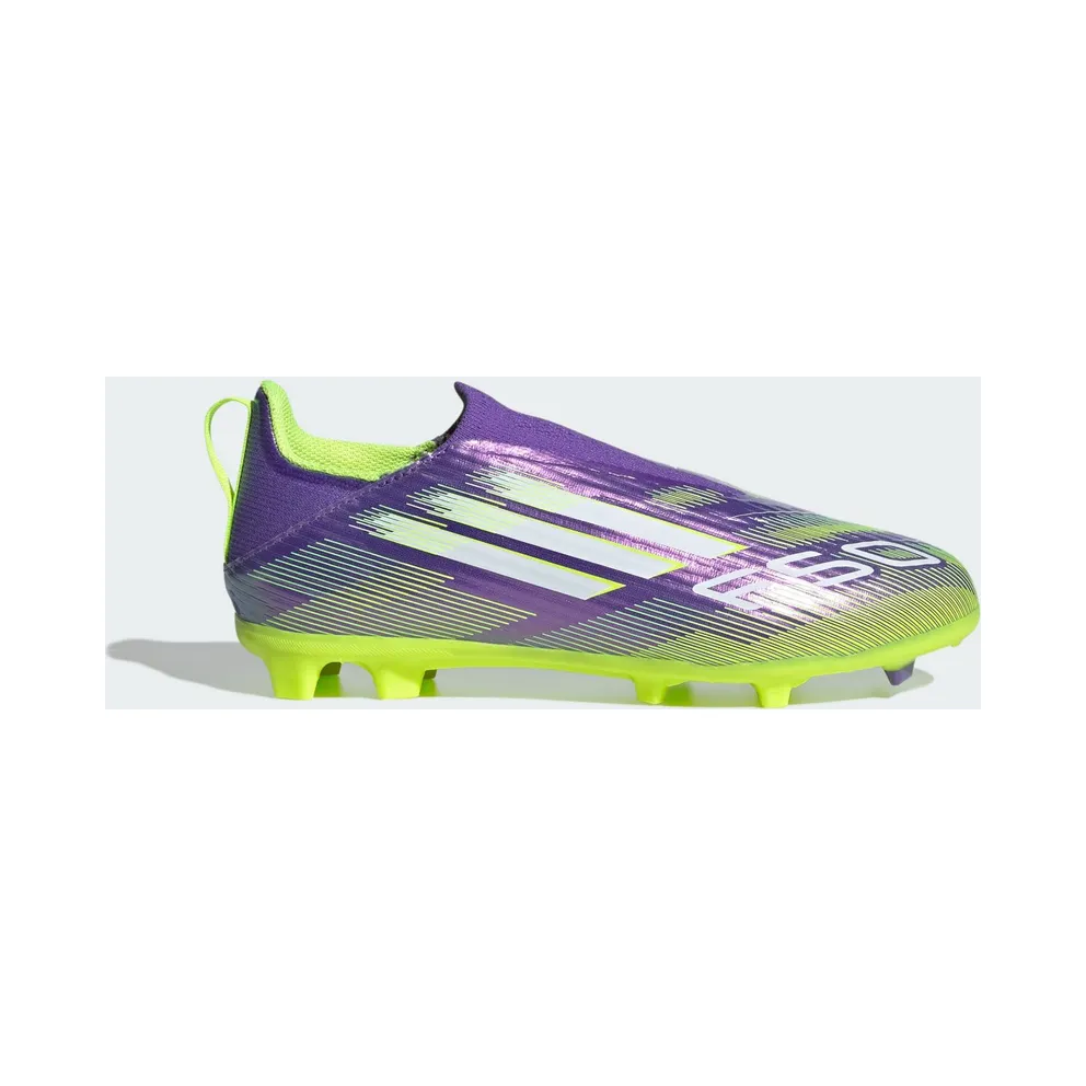adidas F50 League Laceless FG/MG Purple Rush Cloud White Lucid Lemon (JH7743)