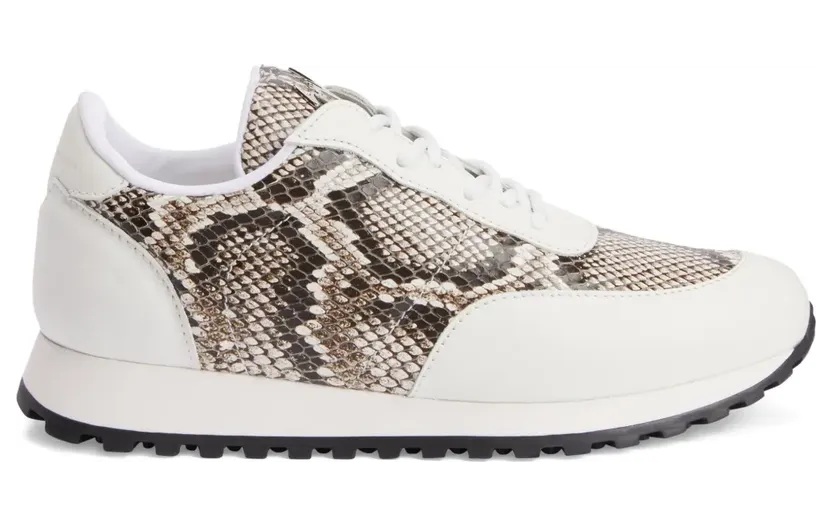 Giuseppe Zanotti Jim leren sneakers met slangenleer – Beige (IU10057K60)