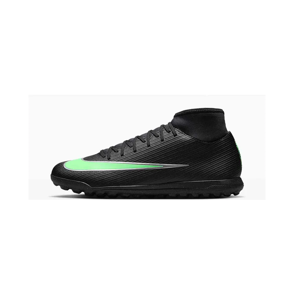 Nike Mercurial Superfly 11 Club Turf High-Top “Black/Black/Illusion Green” (IO1498-001)