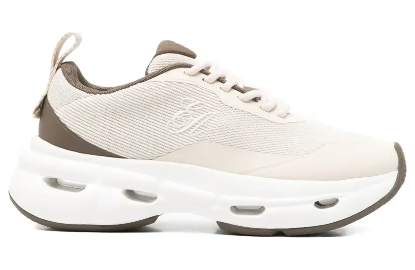 Emporio Armani Technical gebreide sneakers – Beige (EW004642AF25728)