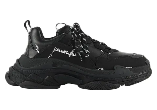 Balenciaga Triple S Allover Logo Black