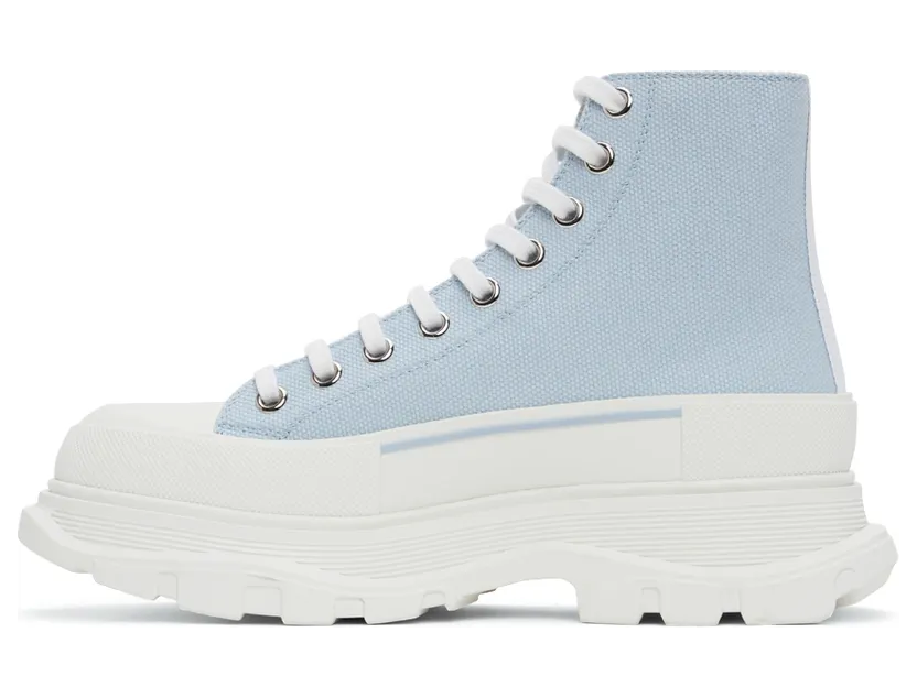Alexander McQueen Blue & White Tread Slick High Sneakers (604254W4SX14530) (3)