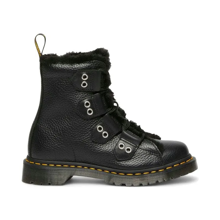 Dr. Martens 1460 Faux Fur Lined Leather Lace Up Boots Black (31876001)