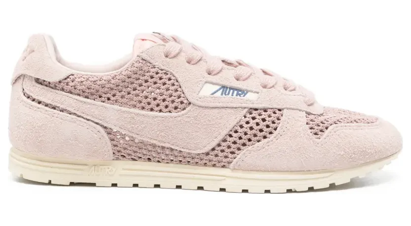 Autry Leren met mesh “Pink” (A1UNWSLWKS04)