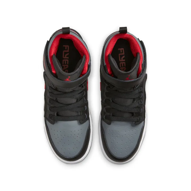 Air Jordan 1 Flyease Black Gym Red Smoke Grey (GS) (DC7986-006)