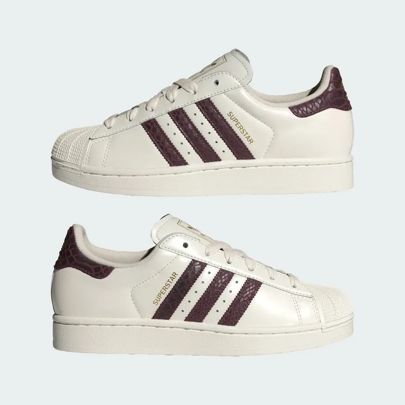 Adidas SUPERSTAR II Shoes Off White / Maroon / Gold Metallic (KI3570)