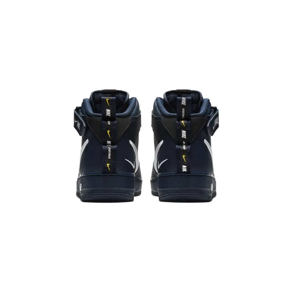 Nike Air Force 1 Mid Utility Obsidian Obsidian/White-Black-Tour Yellow (804609-403)
