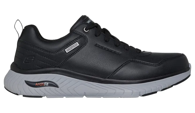 Skechers Waterproof Relaxed Fit: Arch Fit Crosser “Ronaldo Sneaker Black” (205347BLK)
