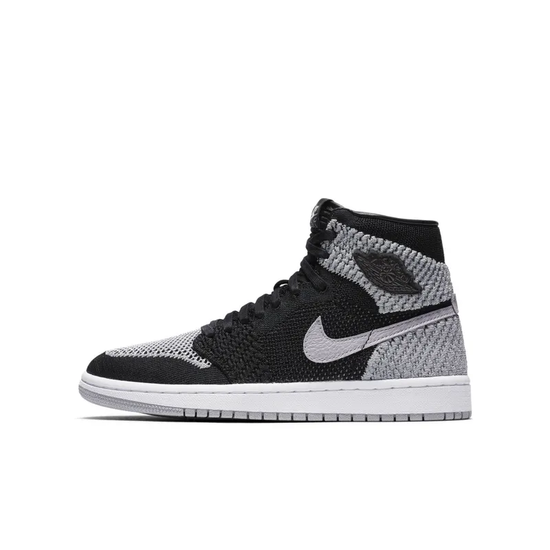 Jordan 1 Retro High Flyknit Shadow (GS) Black/Wolf Grey-White (919702-003)