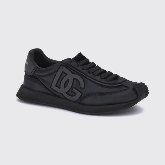 Dolce & Gabbana DG Cushion Nylon and Leather Monogram Sneakers Black (CS2288AF99280999)