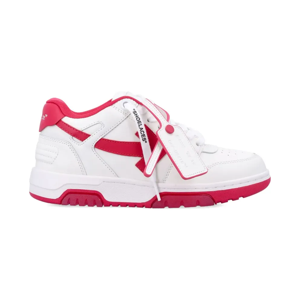OFF-WHITE Out Of Office OOO Low Top White Fuchsia (OWIA259F25LEA0010132)