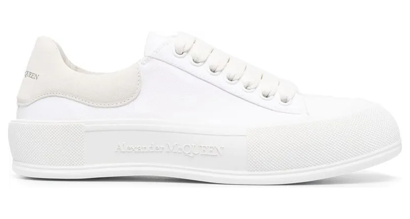 Alexander McQueen Deck Skate Plimsoll Lace-Up White White (654593W4MV79000)