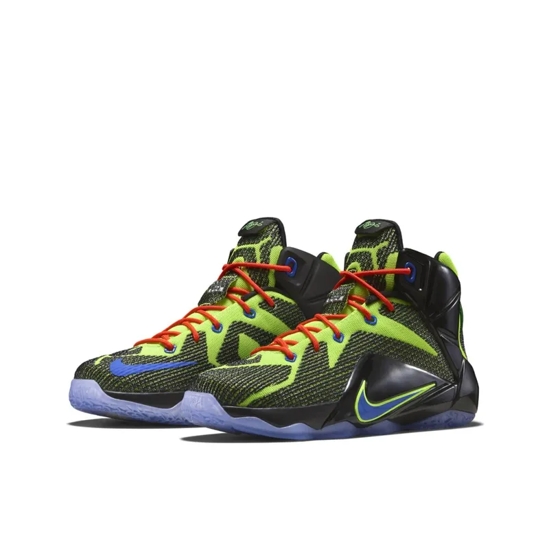 Nike LeBron 12 Gamer (GS) Black/Electric Green-Bright Crimson-Hyper Cobalt (685181-009)