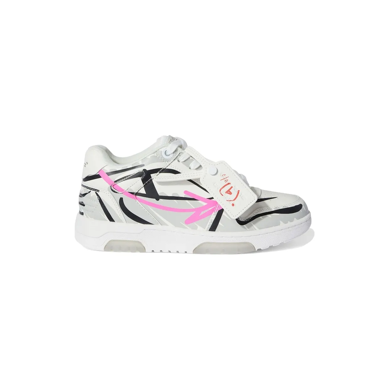 OFF-WHITE Out Of Office OOO Low Tops BSTROY Grey Pink (OWIA259G24LEA0010930)
