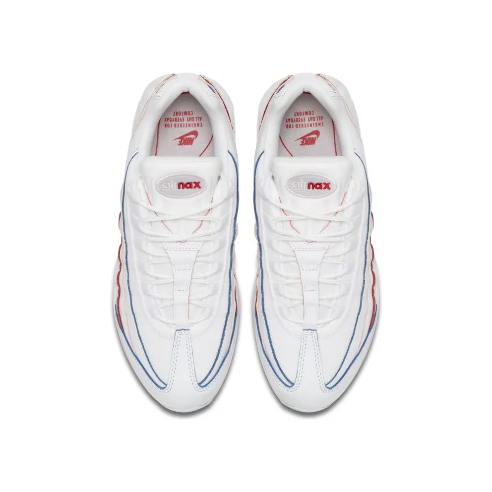 Nike Air Max 95 Triple White (Rainbow Borders) (W) White/White-White (AQ4138-100)