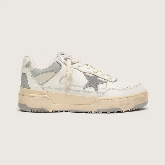Golden Goose Women’S Forty2 With Grey Star And White Leather Heel Tab (GWF00630.F006886.10973)