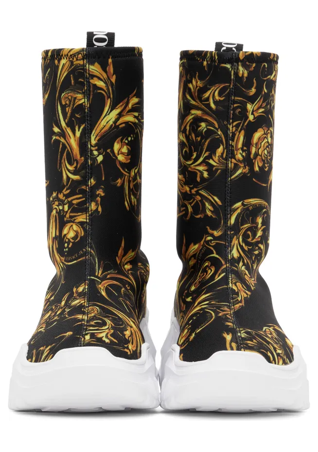 Versace Jeans Couture Black Barocco Speedtrack High-Top Sneakers (E72VA3SC9EZS033) (2)