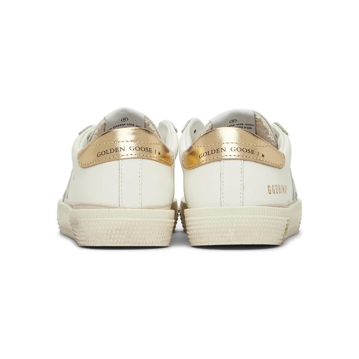 Golden Goose Kids White & Gold May Sneakers (GYF00112.F002818.10972) (2)