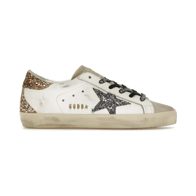 Golden Goose Super-Star White Silver Gold Glitter (GWF00102.F005358.82532)