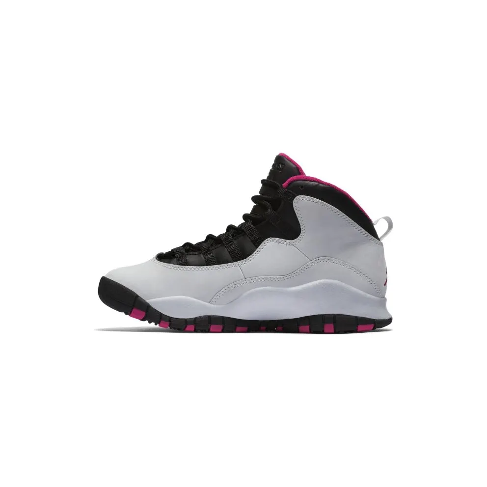 Jordan 10 Retro Vivid Pink (GS) Pure Platinum/Black-Vivid Pink (487211-008)