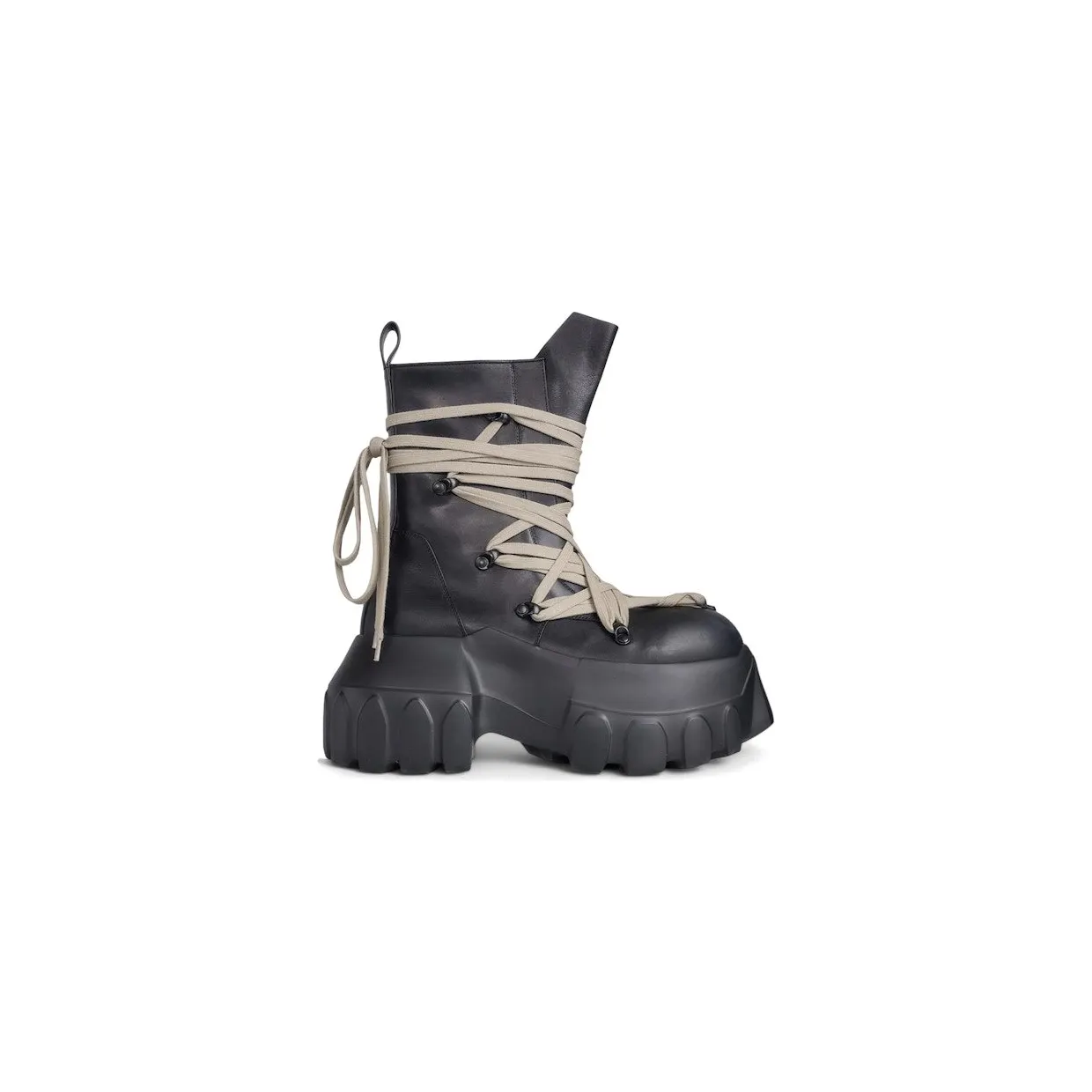 Rick Owens Hollywood Megalace Mega Tractor Boot Black (RU01E5867 LOOW1 99)