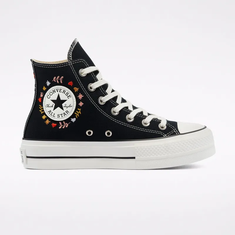 Converse It’s Okay To Wander Platform Chuck Taylor All Star High Top Black/vintage White/multi (571085C)