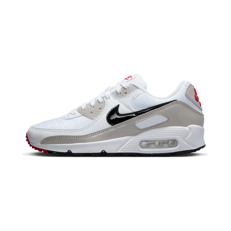 Nike Air Max 90 Light Iron All “White / Light Iron Ore / University Red / Black” (DX0116-101)