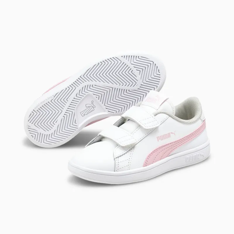 PUMA Smash V2 Kids’ White/Pink Lady (365173-28)