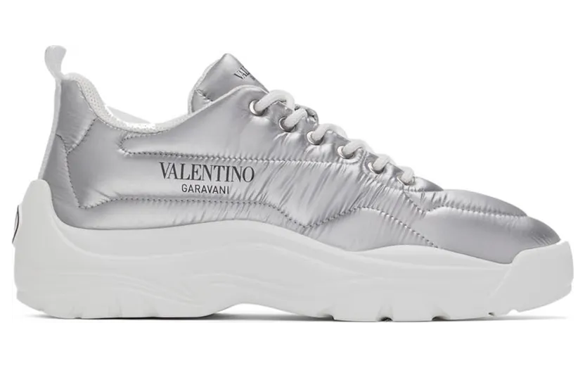 Valentino Garavani Silver Padded Nylon Gumboy Sneakers (XY2S0B17LMN)