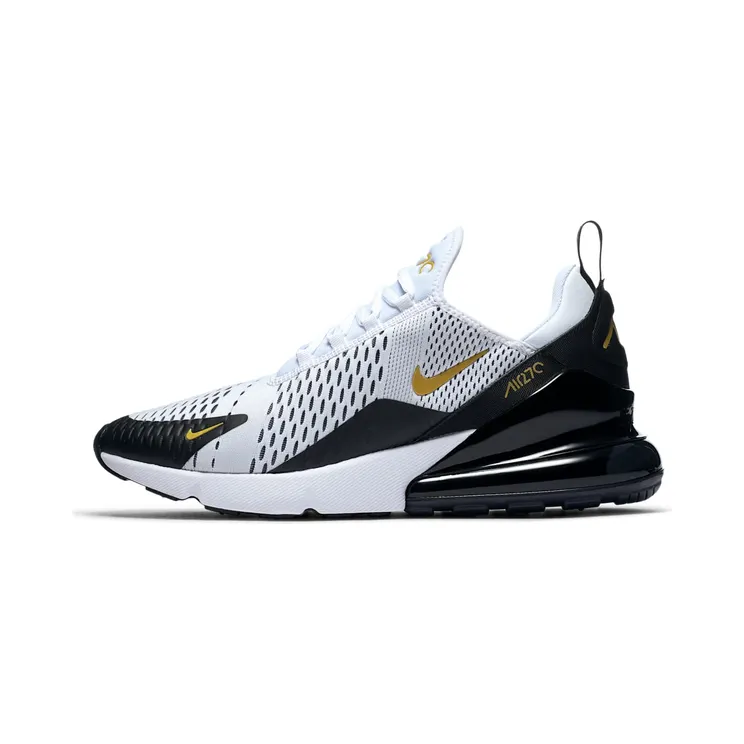 Nike Air Max 270 White Metallic Gold Black