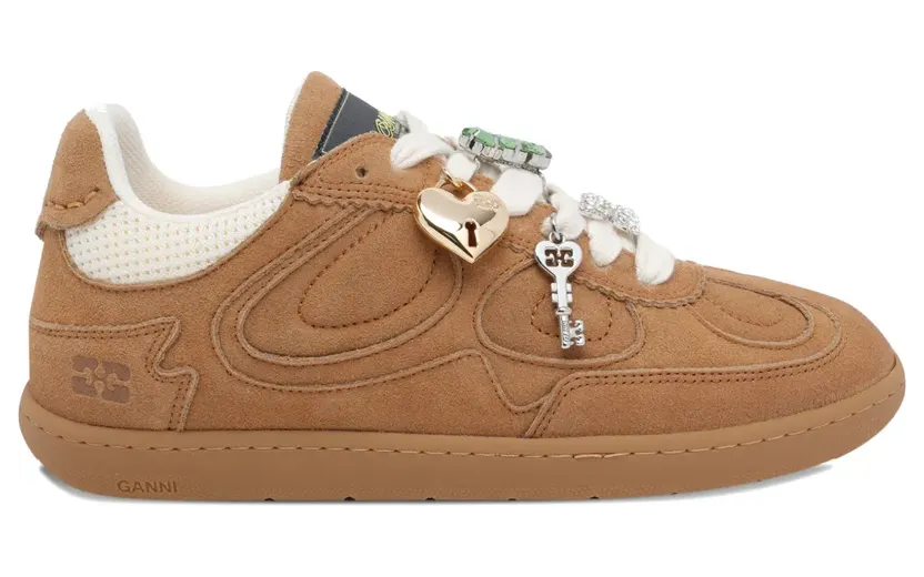 GANNI Sneakers mit runder Kappe – Braun (B1040009)