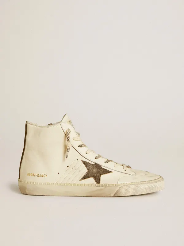 Golden Goose Francy Penstar In Nappa With Black Suede Star And Cotton Heel Tab (GMF00838.F006614.10349)