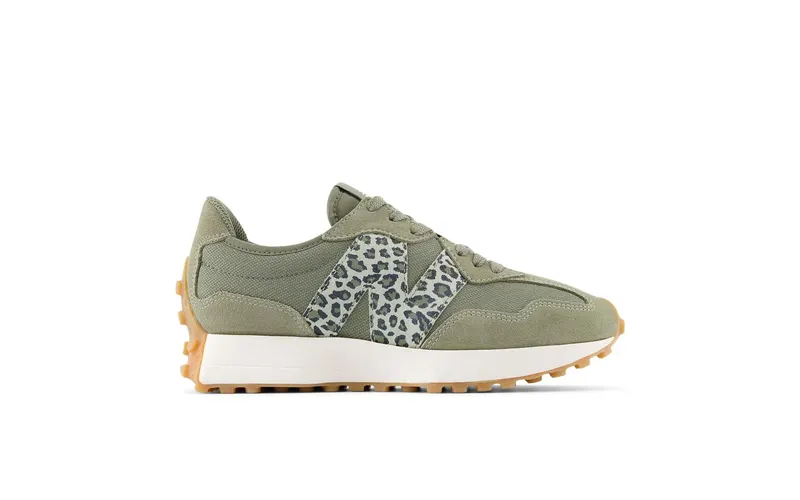New Balance 327 (W) “Green Leopard” (WS327LPB)