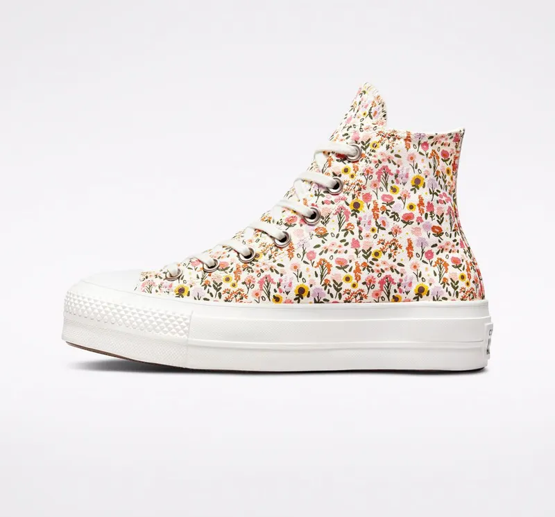 Converse Chuck Taylor All Star Lift Platform Florals Natural Ivory/terracotta Pink (A03341C)