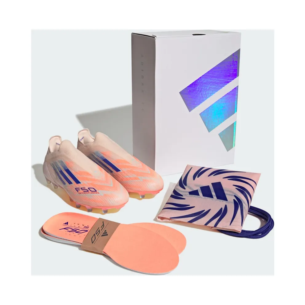 Adidas F50 Sparkfusion Elite Laceless FG “Bliss Orange / Lucid Blue / Beam Orange” (JQ6354)