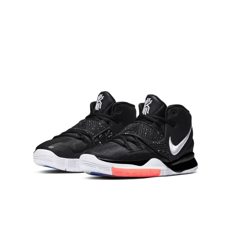 Nike Kyrie 6 Jet Black White (GS) Black/White-Bright Crimson (BQ5599-001)