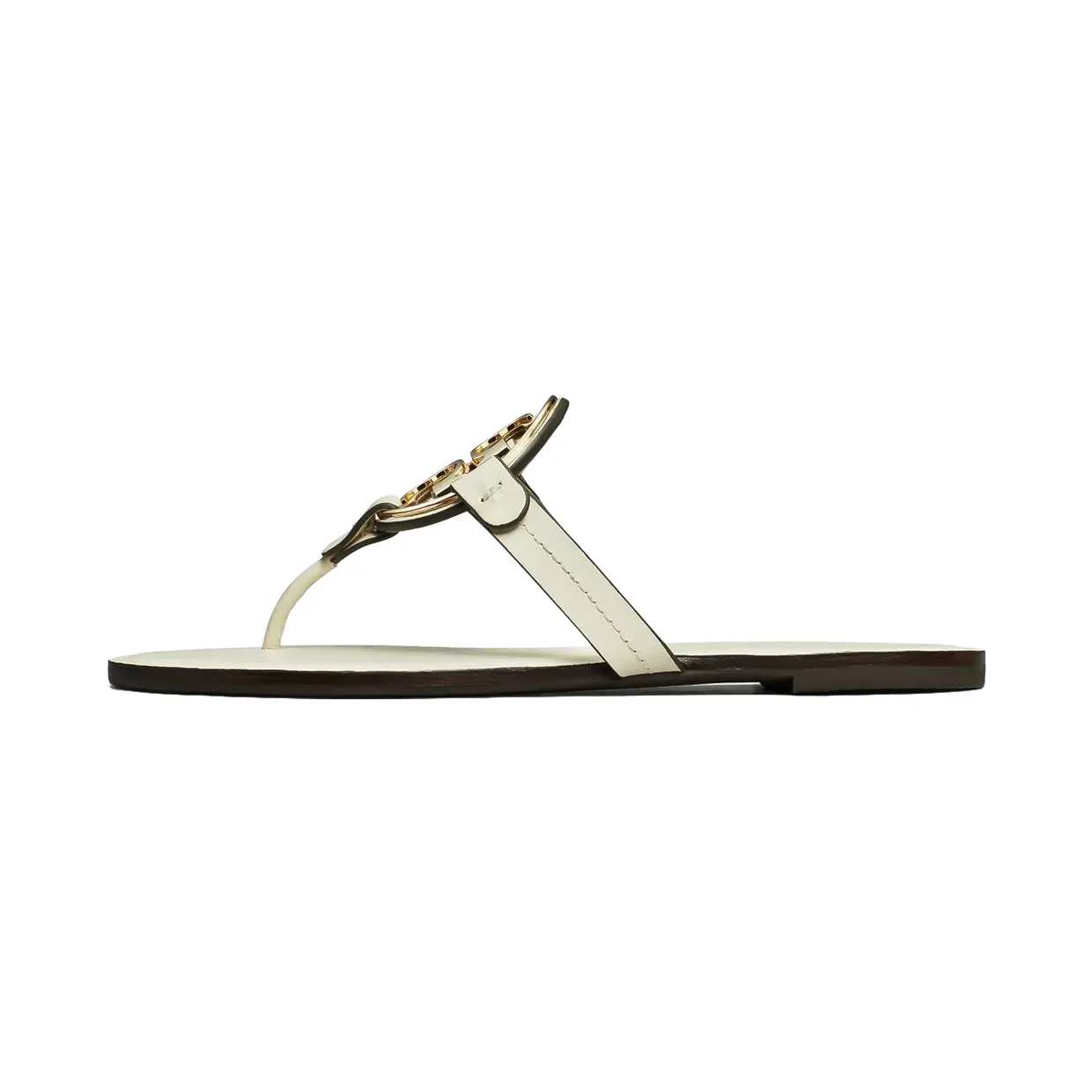 Tory Burch Metal Miller Sandal “Light Cream Gold” (167568-100)